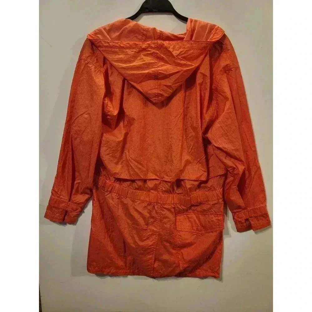 Vintage Eddie Bauer Red Drawstring Raincoat Size M 1B - Picture 8 of 9